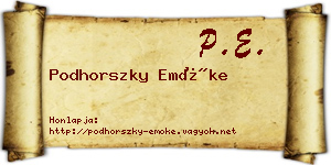 Podhorszky Emőke névjegykártya